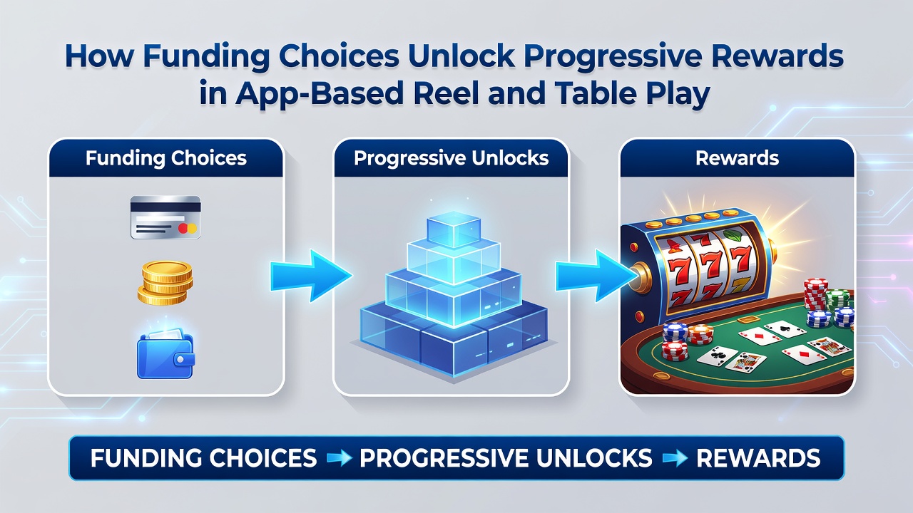 Fortschrittsanzeige gestaffelter Belohnungen in einer mobilen Casino-App mit Slot- und Tischspiel-Elementen